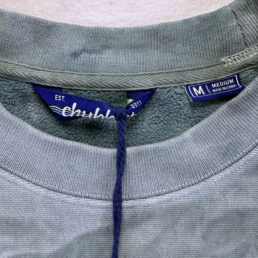 Chubbies The Marshland Pebble Wash Comfort Crewneck Sweatshirt Green Mens Medium - Picture 5 of 13